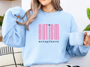 Autism Acceptance Retro Pink Sweatshirt-Neurodiversity, ADHD & Autism Awareness & Acceptance Sweatshirt by Daily Bloom