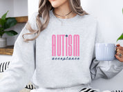 Autism Acceptance Retro Pink Sweatshirt-Neurodiversity, ADHD & Autism Awareness & Acceptance Sweatshirt by Daily Bloom
