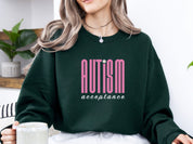 Autism Acceptance Retro Pink Sweatshirt-Neurodiversity, ADHD & Autism Awareness & Acceptance Sweatshirt by Daily Bloom
