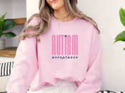 Autism Acceptance Retro Pink Sweatshirt-Neurodiversity, ADHD & Autism Awareness & Acceptance Sweatshirt by Daily Bloom