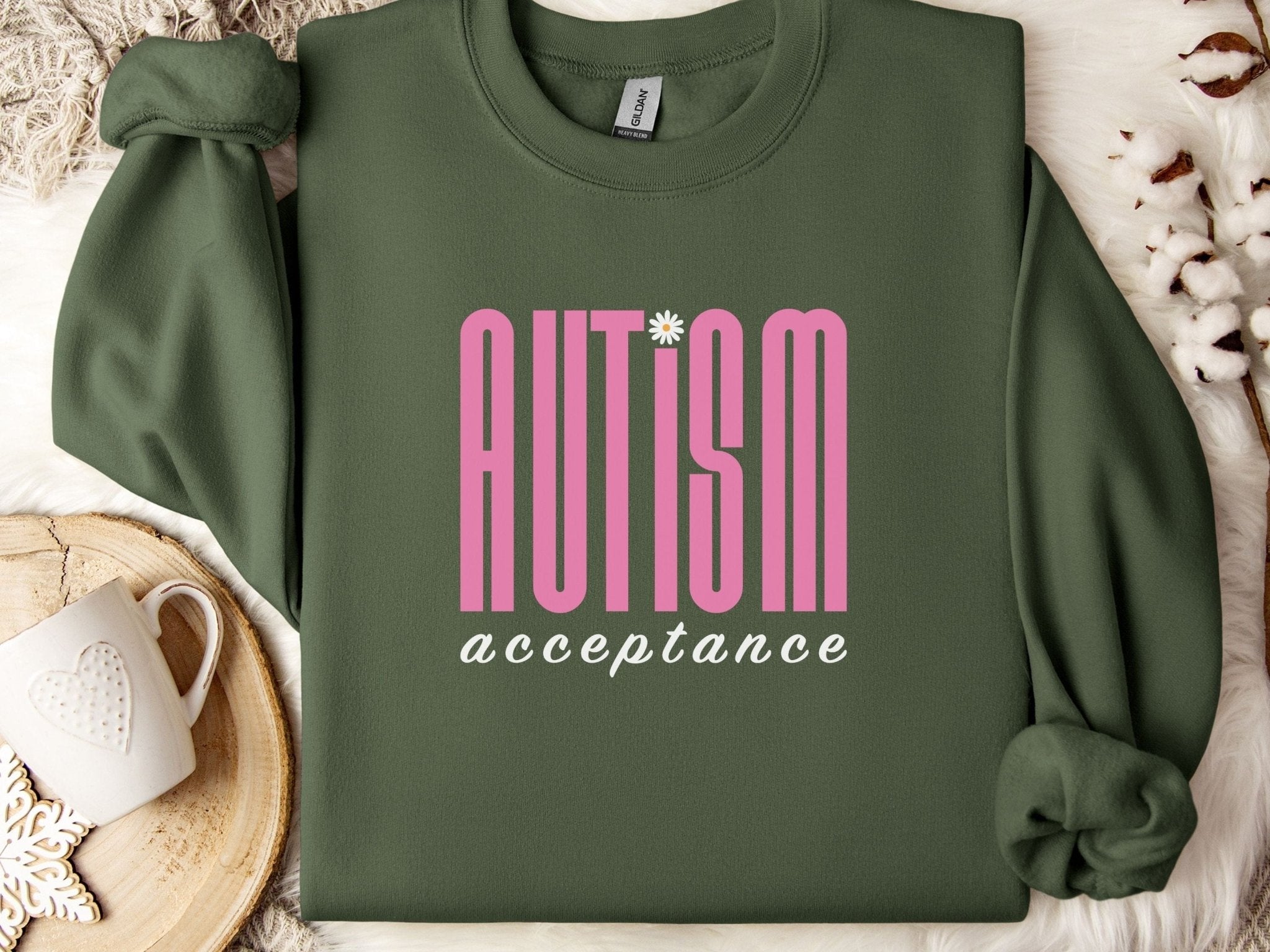 Autism Sweatshirt - Autism Acceptance Retro Pink Sweatshirt - Daily Bloom