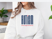 Autism Acceptance Retro Blue Sweatshirt-Neurodiversity, ADHD & Autism Awareness & Acceptance Sweatshirt by Daily Bloom