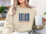 Autism Acceptance Retro Blue Sweatshirt-Neurodiversity, ADHD & Autism Awareness & Acceptance Sweatshirt by Daily Bloom