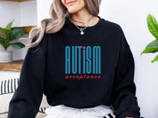Autism Acceptance Retro Blue Sweatshirt-Neurodiversity, ADHD & Autism Awareness & Acceptance Sweatshirt by Daily Bloom