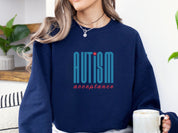 Autism Acceptance Retro Blue Sweatshirt-Neurodiversity, ADHD & Autism Awareness & Acceptance Sweatshirt by Daily Bloom