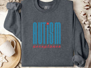 Autism Acceptance Retro Blue Sweatshirt-Dark Heather-Neurodiversity, ADHD & Autism Awareness & Acceptance Sweatshirt by Daily Bloom