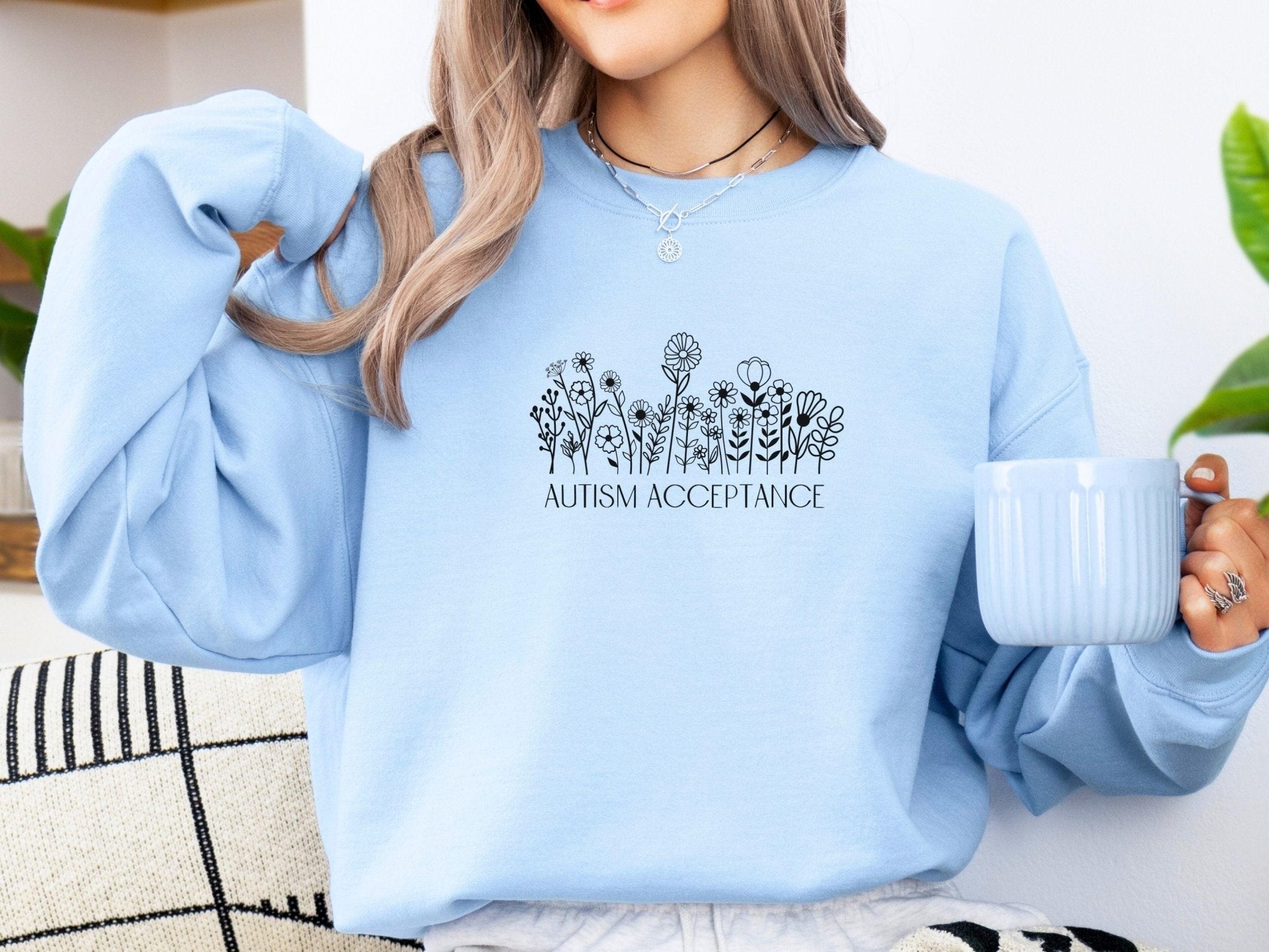 Autism Sweatshirt - Autism Acceptance Wildflowers Sweatshirt - Daily Bloom