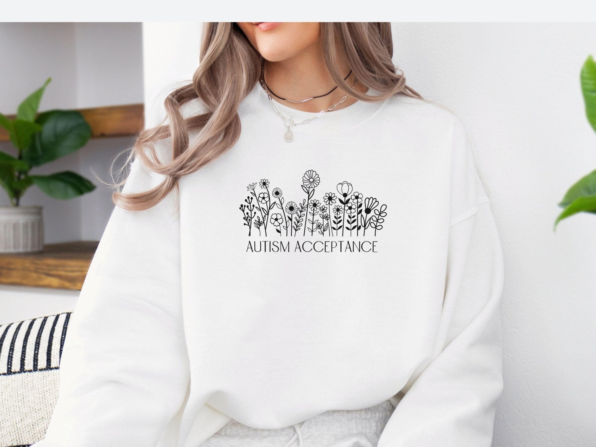 Autism Sweatshirt - Autism Acceptance Wildflowers Sweatshirt - Daily Bloom