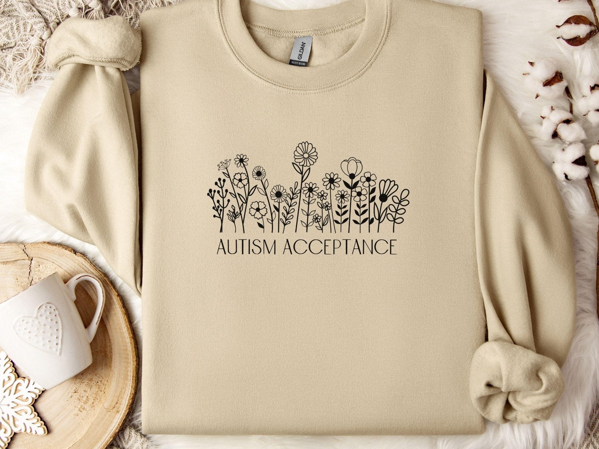 Autism Sweatshirt - Autism Acceptance Wildflowers Sweatshirt - Daily Bloom
