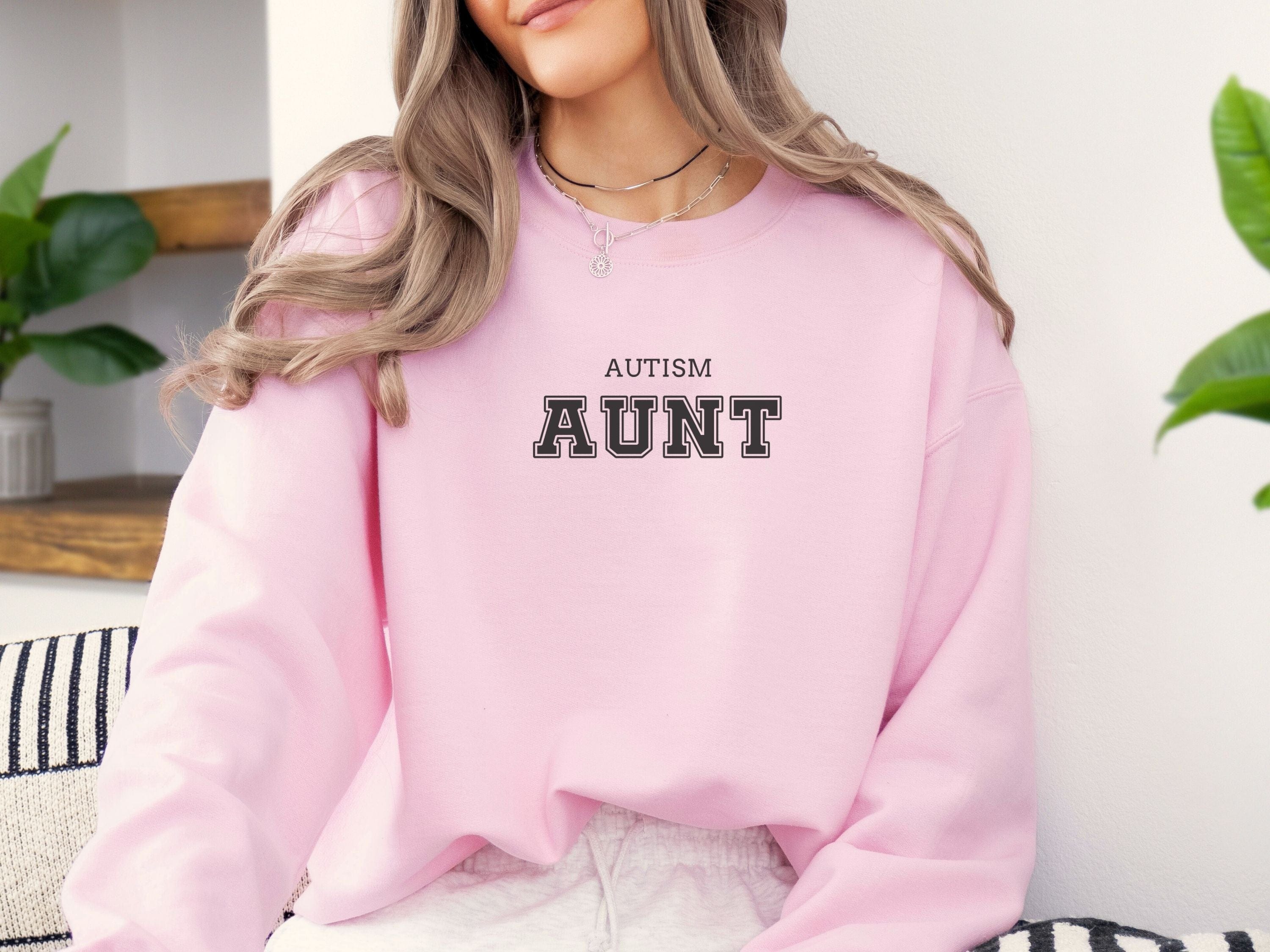 Autism Aunt College Sweatshirt-Neurodiversity, ADHD & Autism Awareness & Acceptance Sweatshirt by Daily Bloom