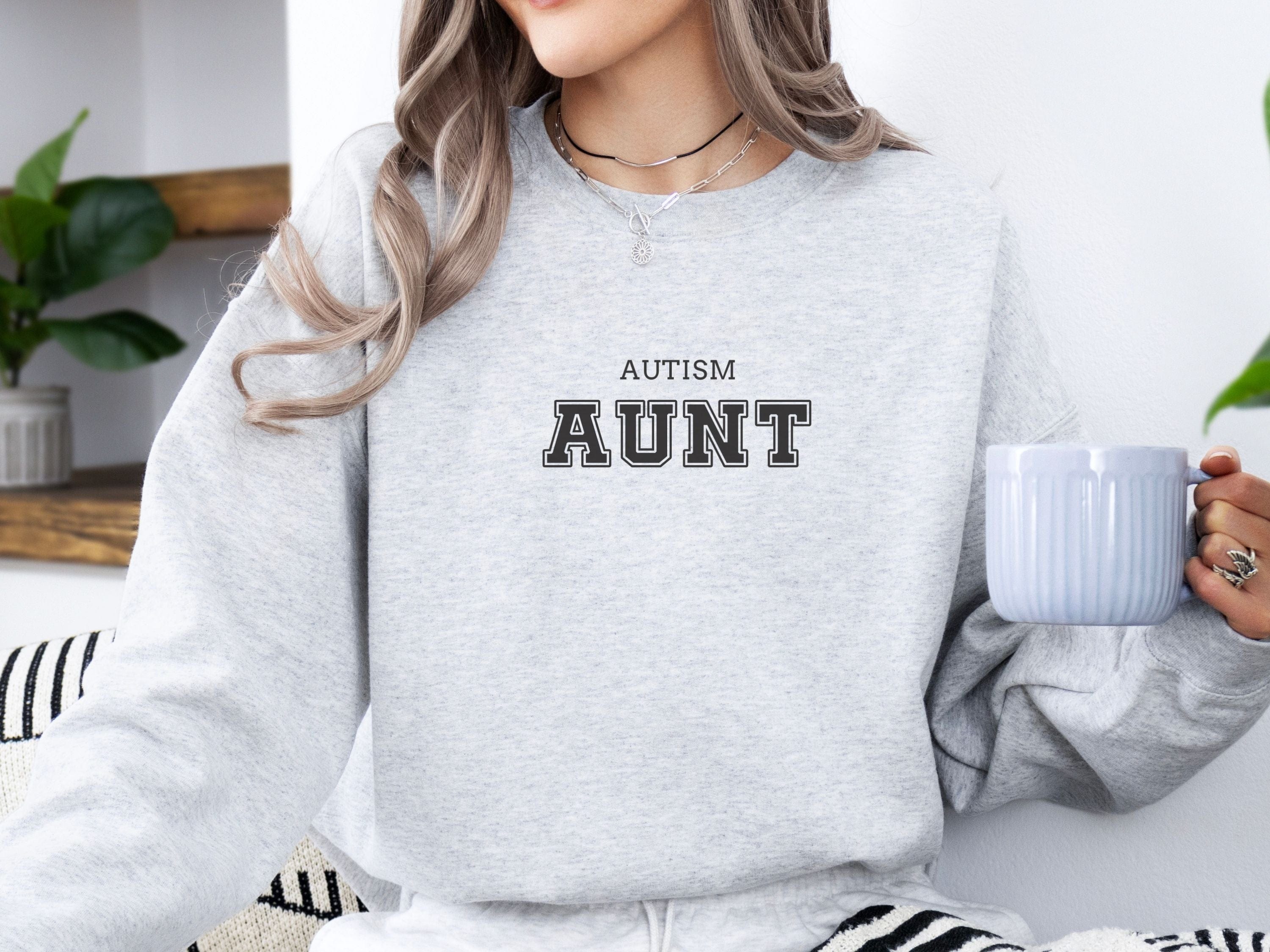 Autism Aunt College Sweatshirt-Neurodiversity, ADHD & Autism Awareness & Acceptance Sweatshirt by Daily Bloom