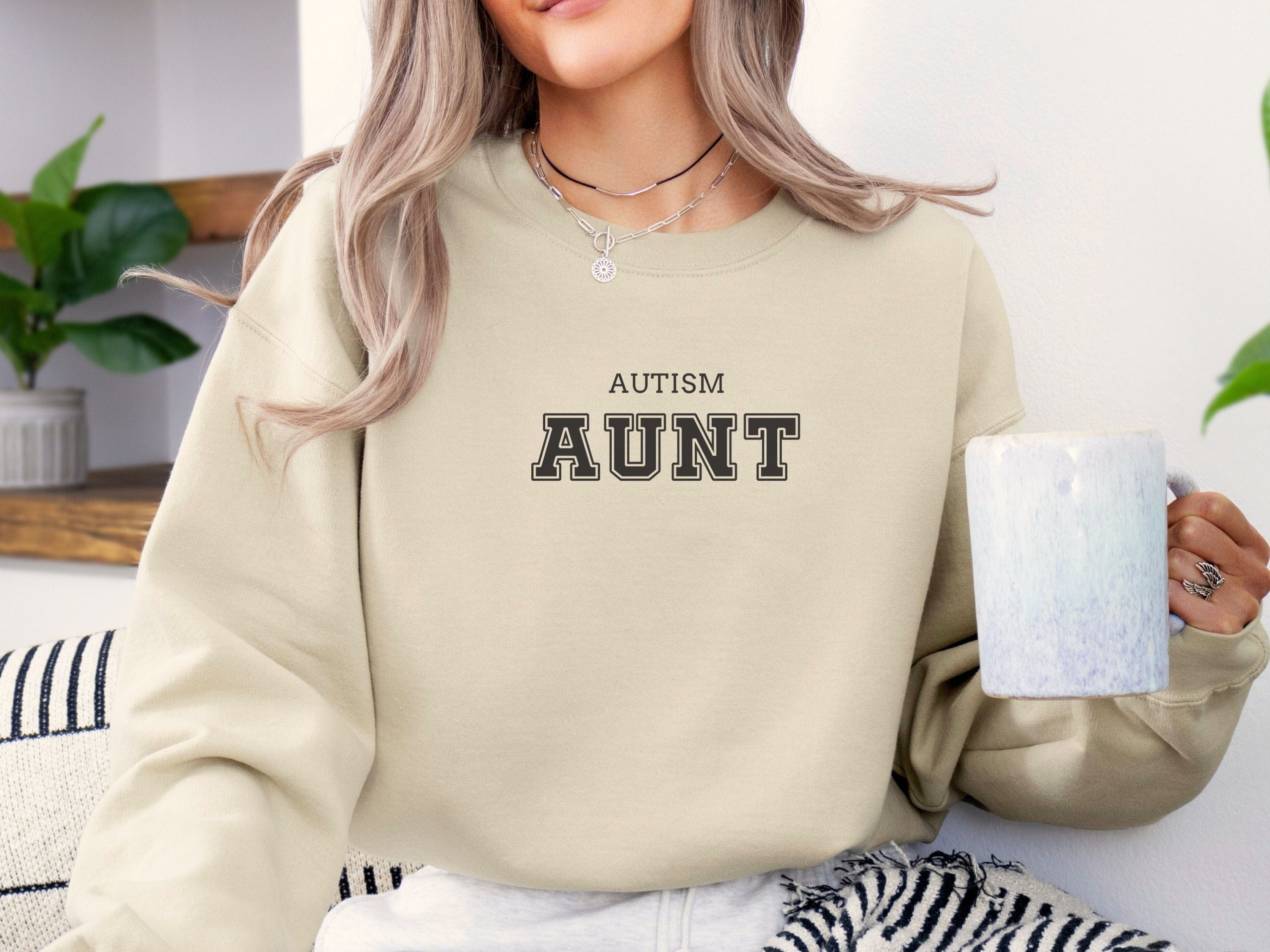 Autism Aunt College Sweatshirt-Neurodiversity, ADHD & Autism Awareness & Acceptance Sweatshirt by Daily Bloom