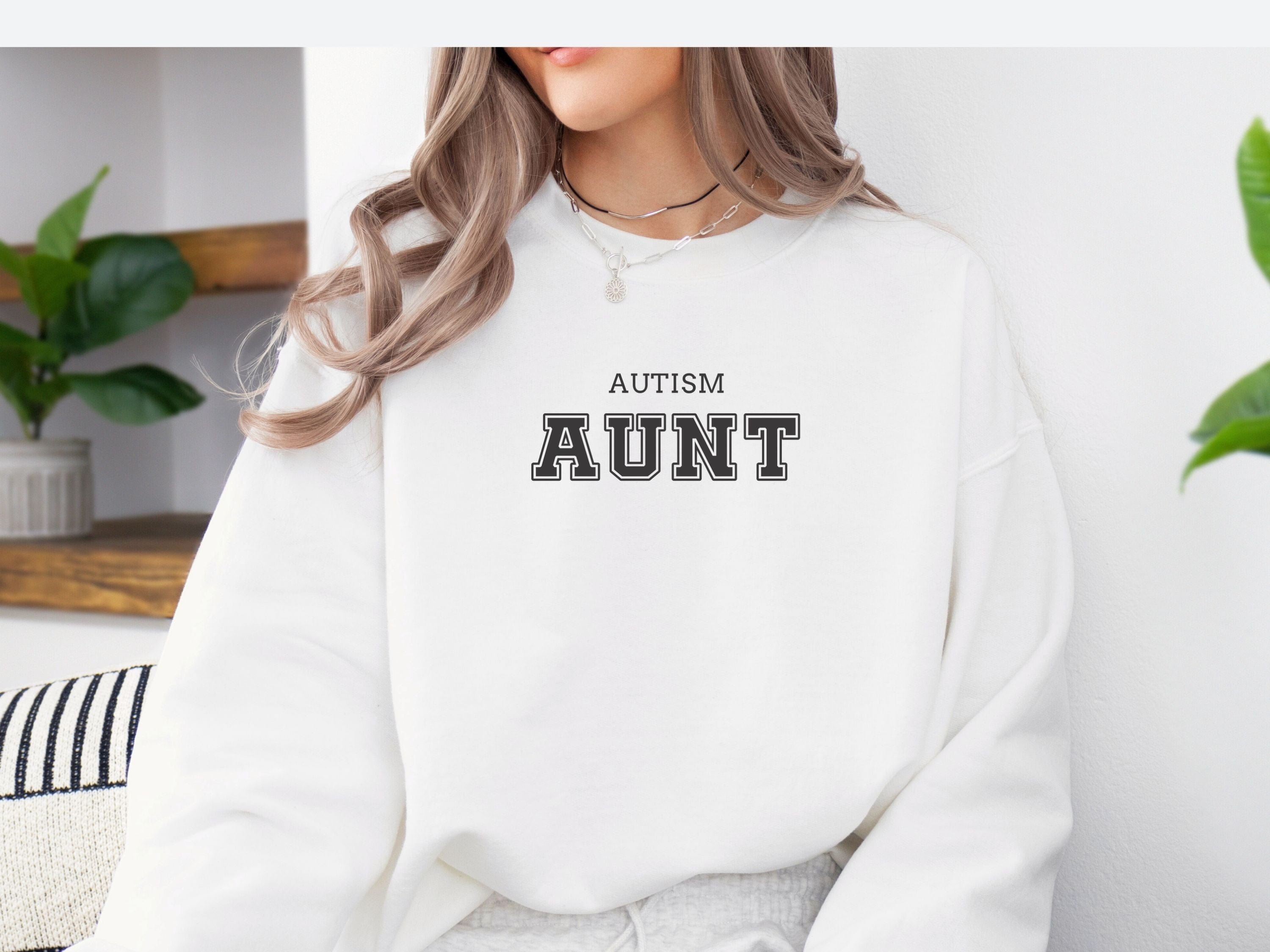 Autism Aunt College Sweatshirt-Neurodiversity, ADHD & Autism Awareness & Acceptance Sweatshirt by Daily Bloom