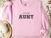 Autism Aunt College Sweatshirt-Light Pink-Neurodiversity, ADHD & Autism Awareness & Acceptance Sweatshirt by Daily Bloom
