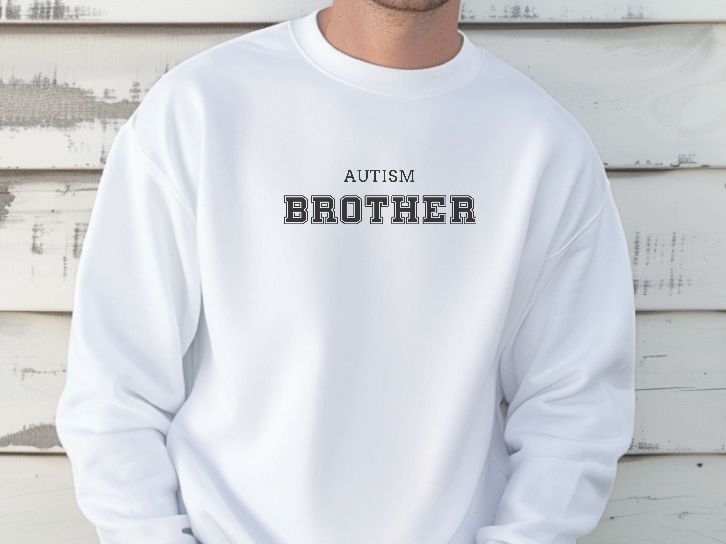 Autism Brother College Sweatshirt-Neurodiversity, ADHD & Autism Awareness & Acceptance Sweatshirt by Daily Bloom