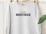 Autism Brother College Sweatshirt-Ash-Neurodiversity, ADHD & Autism Awareness & Acceptance Sweatshirt by Daily Bloom