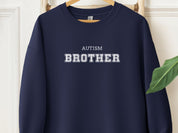 Autism Brother College Sweatshirt-Navy-Neurodiversity, ADHD & Autism Awareness & Acceptance Sweatshirt by Daily Bloom