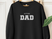Autism Dad College Sweatshirt-Black-Neurodiversity, ADHD & Autism Awareness & Acceptance Sweatshirt by Daily Bloom
