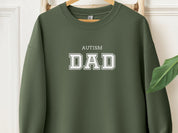 Autism Dad College Sweatshirt-Military Green-Neurodiversity, ADHD & Autism Awareness & Acceptance Sweatshirt by Daily Bloom