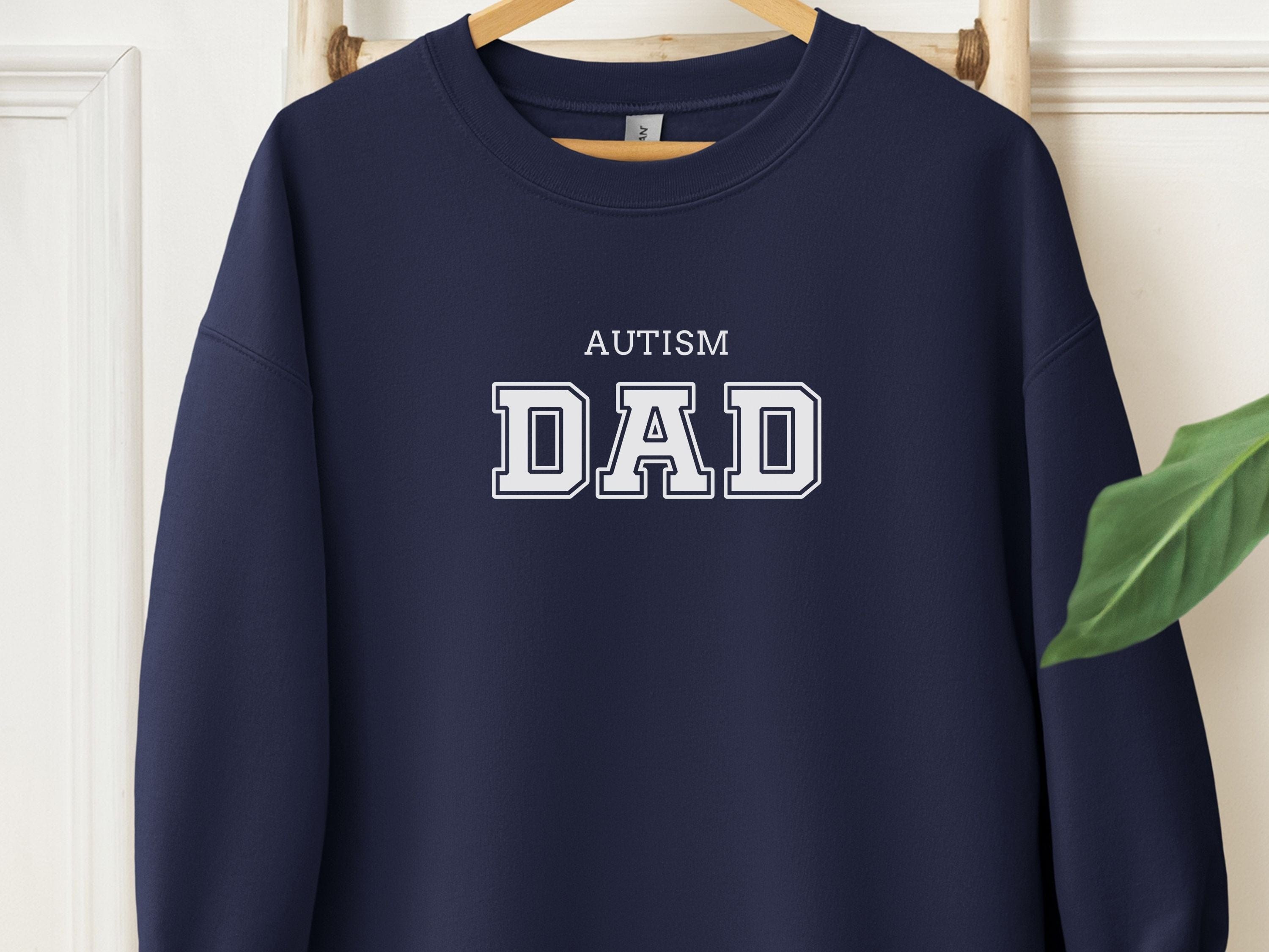 Autism Dad College Sweatshirt-Navy-Neurodiversity, ADHD & Autism Awareness & Acceptance Sweatshirt by Daily Bloom