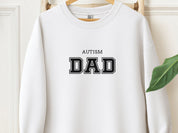 Autism Dad College Sweatshirt-White-Neurodiversity, ADHD & Autism Awareness & Acceptance Sweatshirt by Daily Bloom