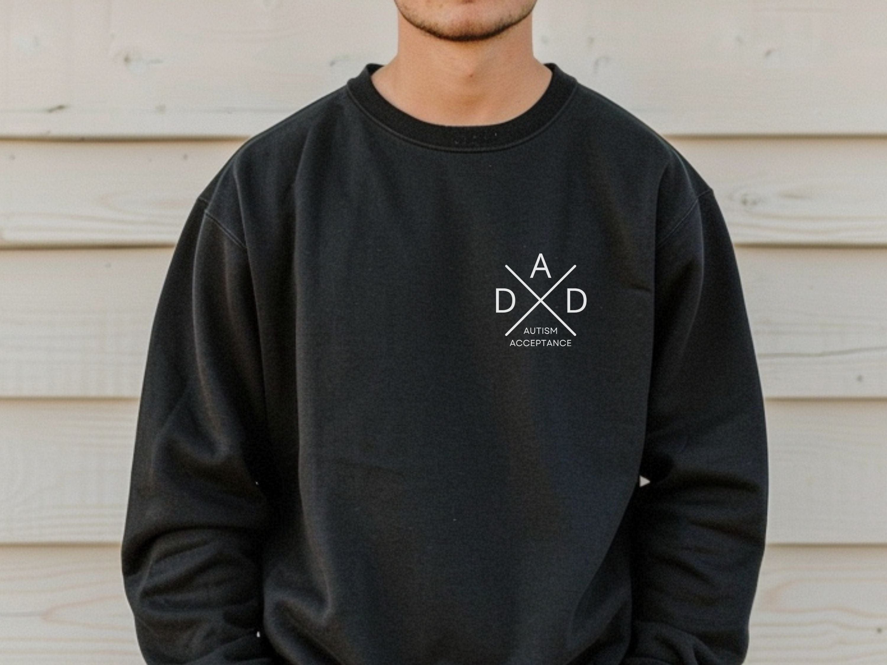 Autism Dad Cross Sweatshirt-Neurodiversity, ADHD & Autism Awareness & Acceptance Sweatshirt by Daily Bloom