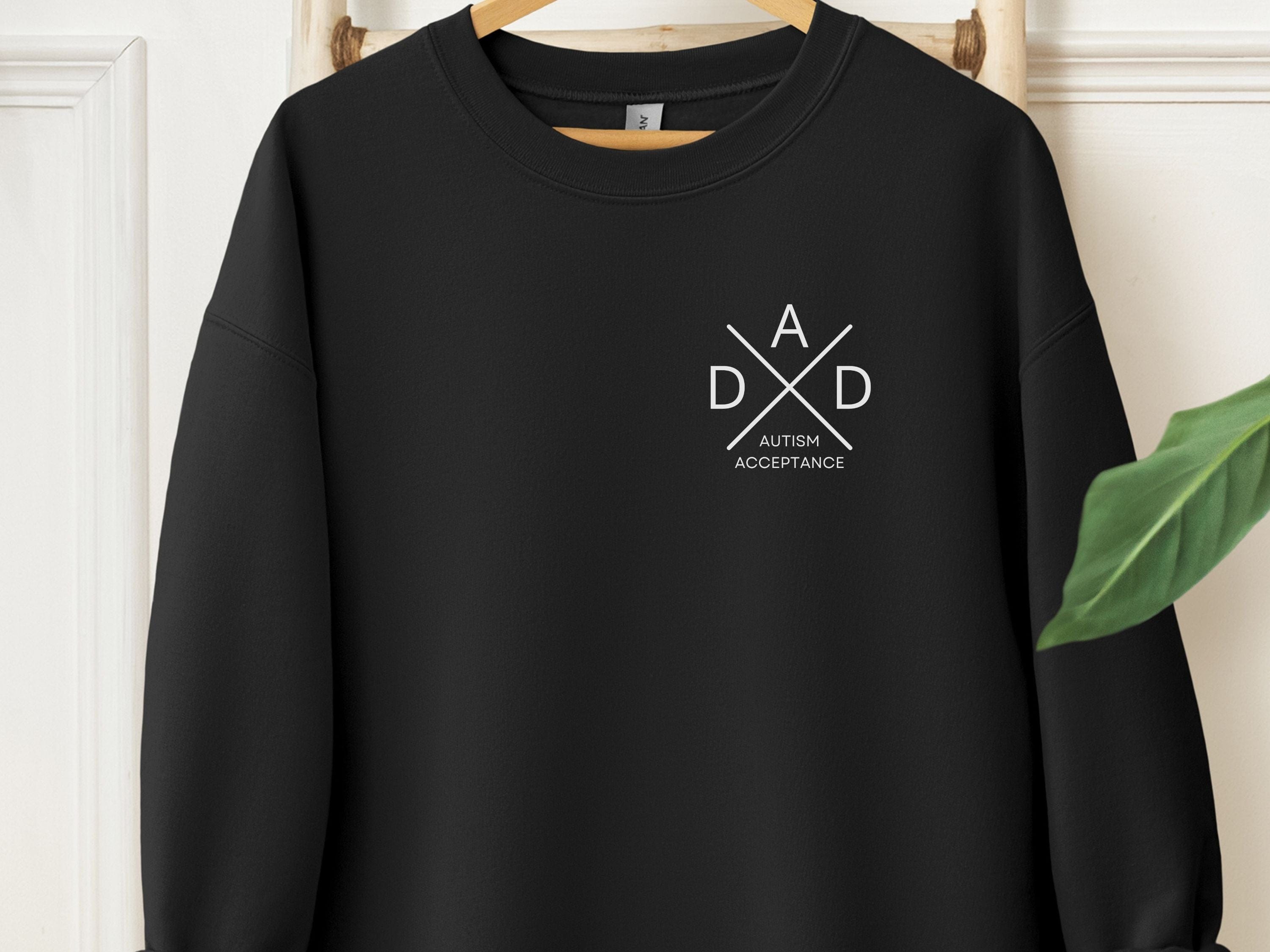 Autism Dad Cross Sweatshirt-Black-Neurodiversity, ADHD & Autism Awareness & Acceptance Sweatshirt by Daily Bloom