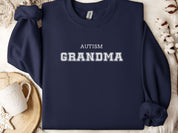 Autism Grandma College Sweatshirt-Navy-Neurodiversity, ADHD & Autism Awareness & Acceptance Sweatshirt by Daily Bloom