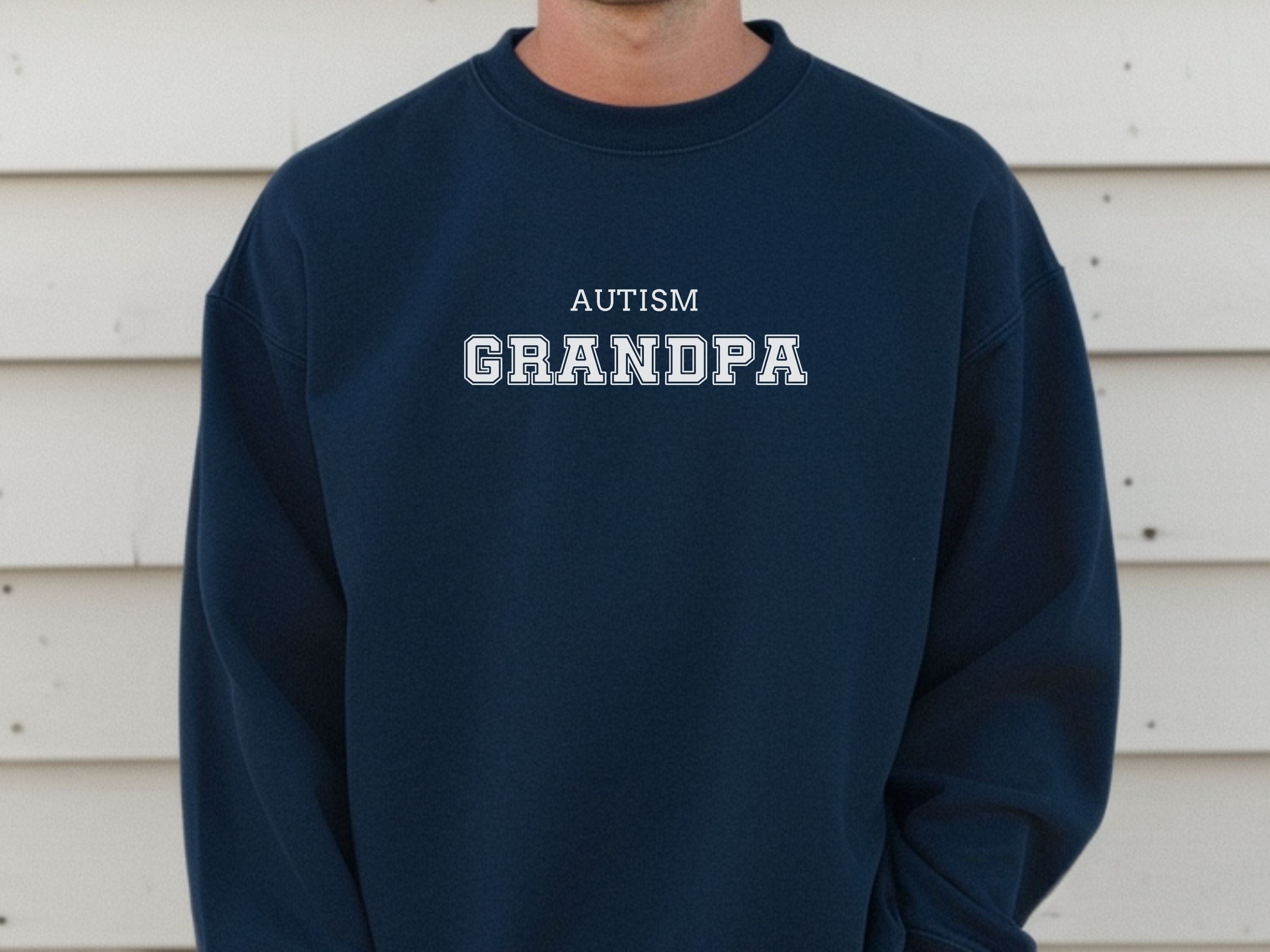 Autism Grandpa College Sweatshirt-Neurodiversity, ADHD & Autism Awareness & Acceptance Sweatshirt by Daily Bloom