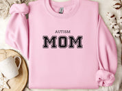 Autism Mom College Sweatshirt-Light Pink-Neurodiversity, ADHD & Autism Awareness & Acceptance Sweatshirt by Daily Bloom