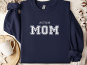 Autism Mom College Sweatshirt-Navy-Neurodiversity, ADHD & Autism Awareness & Acceptance Sweatshirt by Daily Bloom