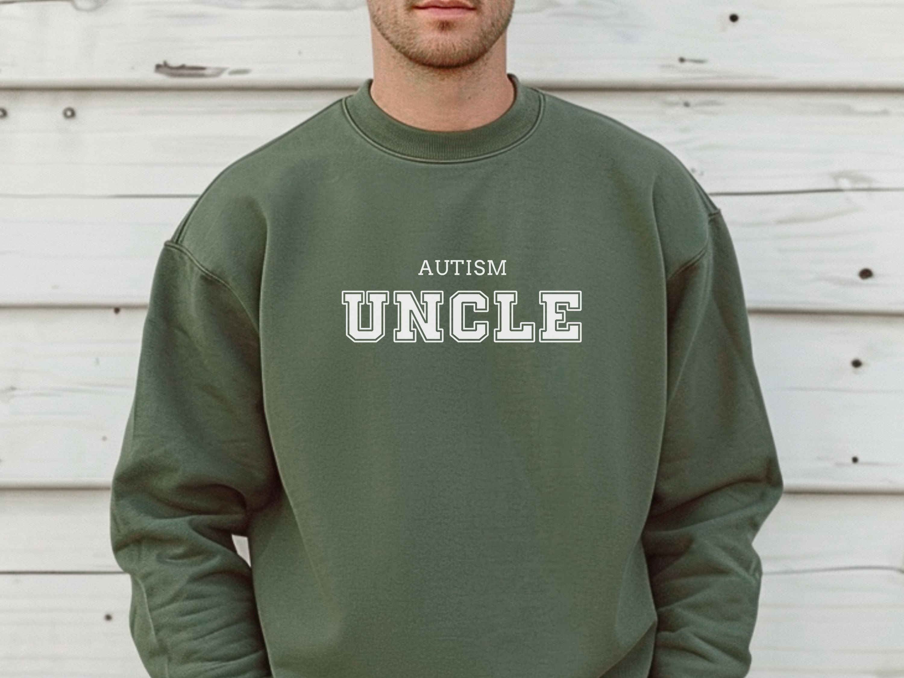 Autism Uncle College Sweatshirt-Neurodiversity, ADHD & Autism Awareness & Acceptance Sweatshirt by Daily Bloom