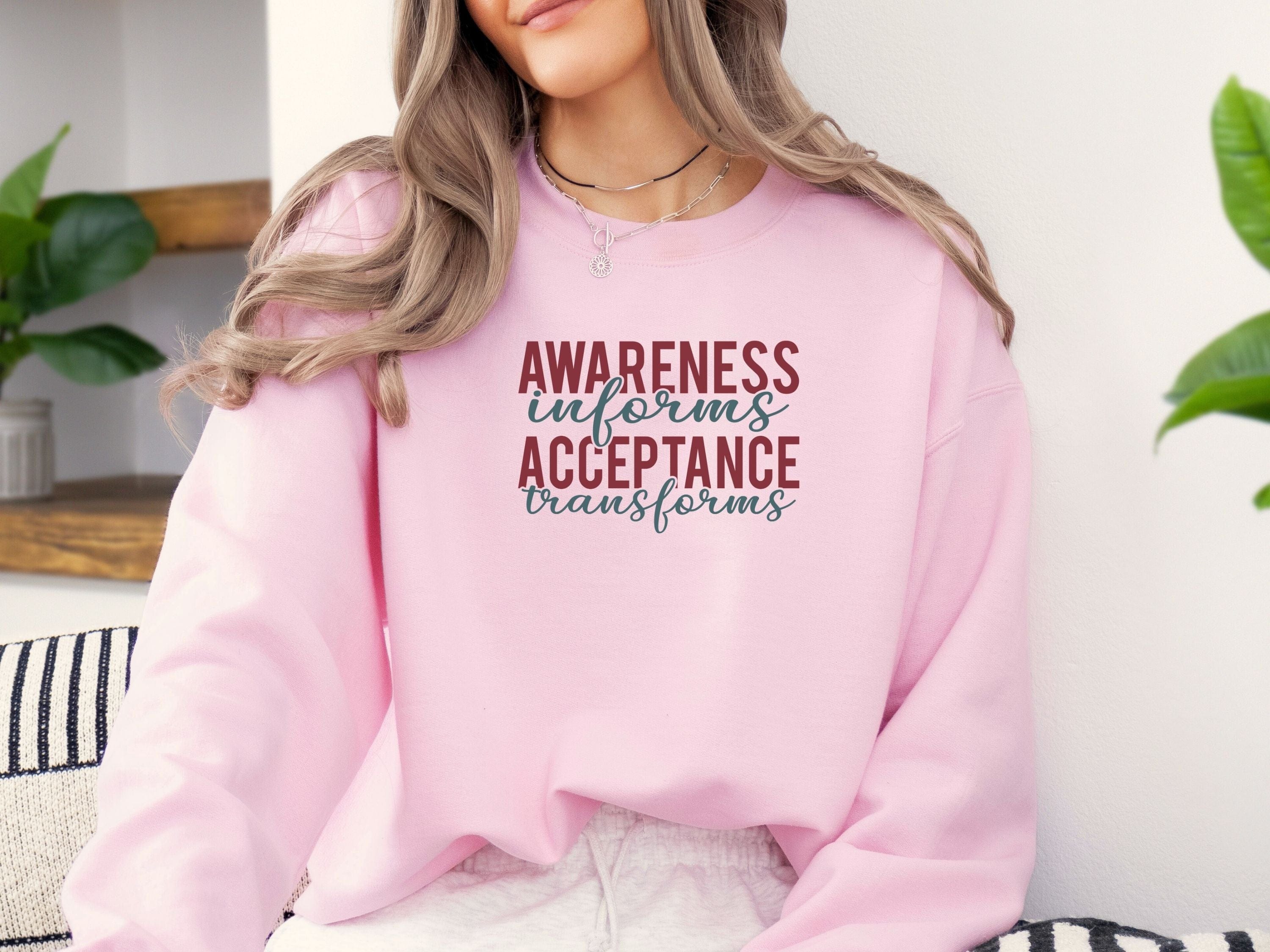 Awareness Informs Acceptance Transforms Sweatshirt-Neurodiversity, ADHD & Autism Awareness & Acceptance Sweatshirt by Daily Bloom
