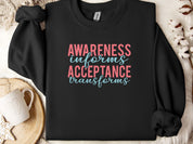 Awareness Informs Acceptance Transforms Sweatshirt-Black-Neurodiversity, ADHD & Autism Awareness & Acceptance Sweatshirt by Daily Bloom