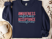 Awareness Informs Acceptance Transforms Sweatshirt-Navy-Neurodiversity, ADHD & Autism Awareness & Acceptance Sweatshirt by Daily Bloom
