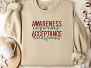 Awareness Informs Acceptance Transforms Sweatshirt-Sand-Neurodiversity, ADHD & Autism Awareness & Acceptance Sweatshirt by Daily Bloom
