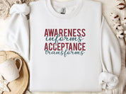 Awareness Informs Acceptance Transforms Sweatshirt-White-Neurodiversity, ADHD & Autism Awareness & Acceptance Sweatshirt by Daily Bloom