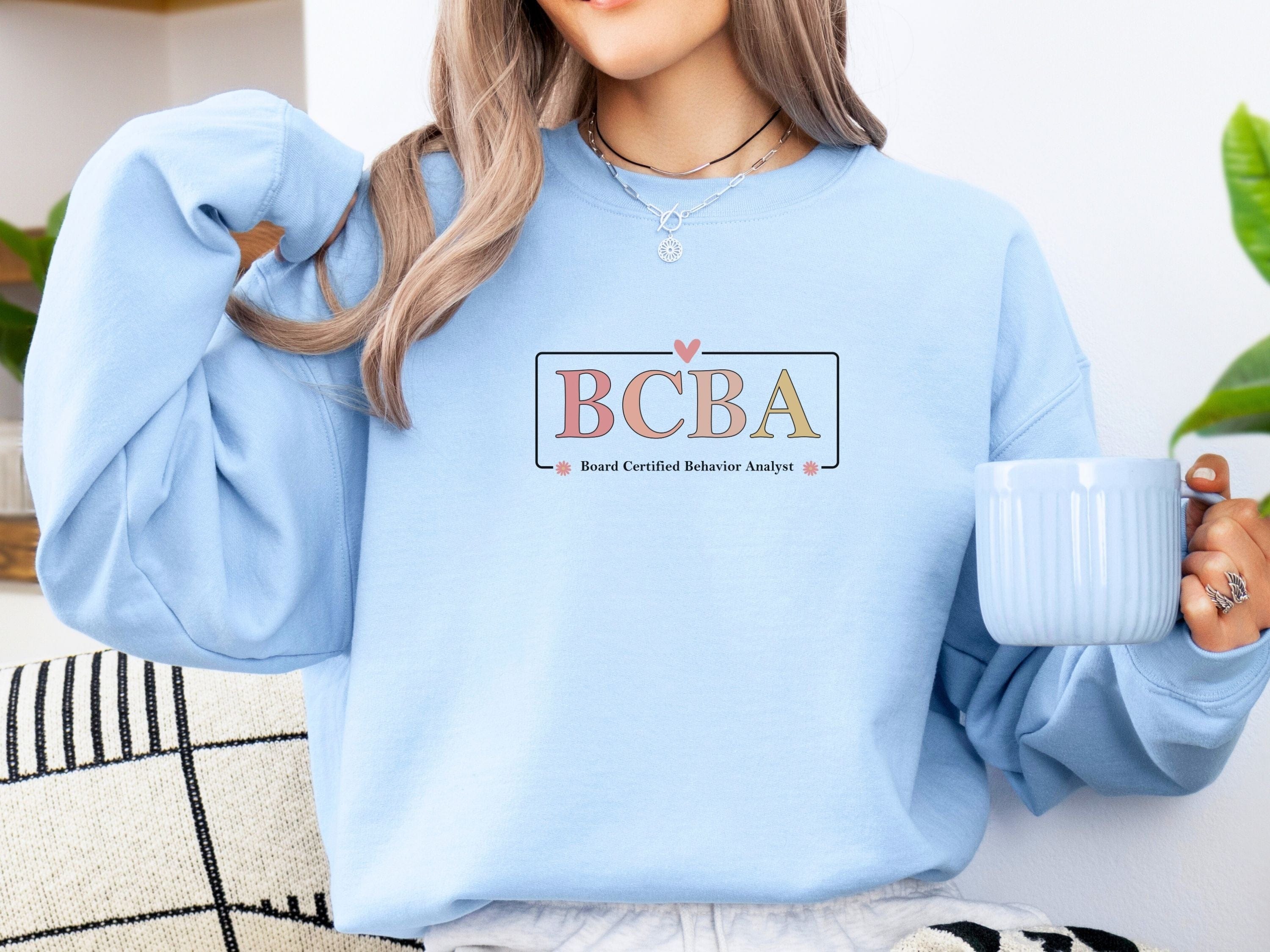 BCBA Outline Sweatshirt-Neurodiversity, ADHD & Autism Awareness & Acceptance Sweatshirt by Daily Bloom