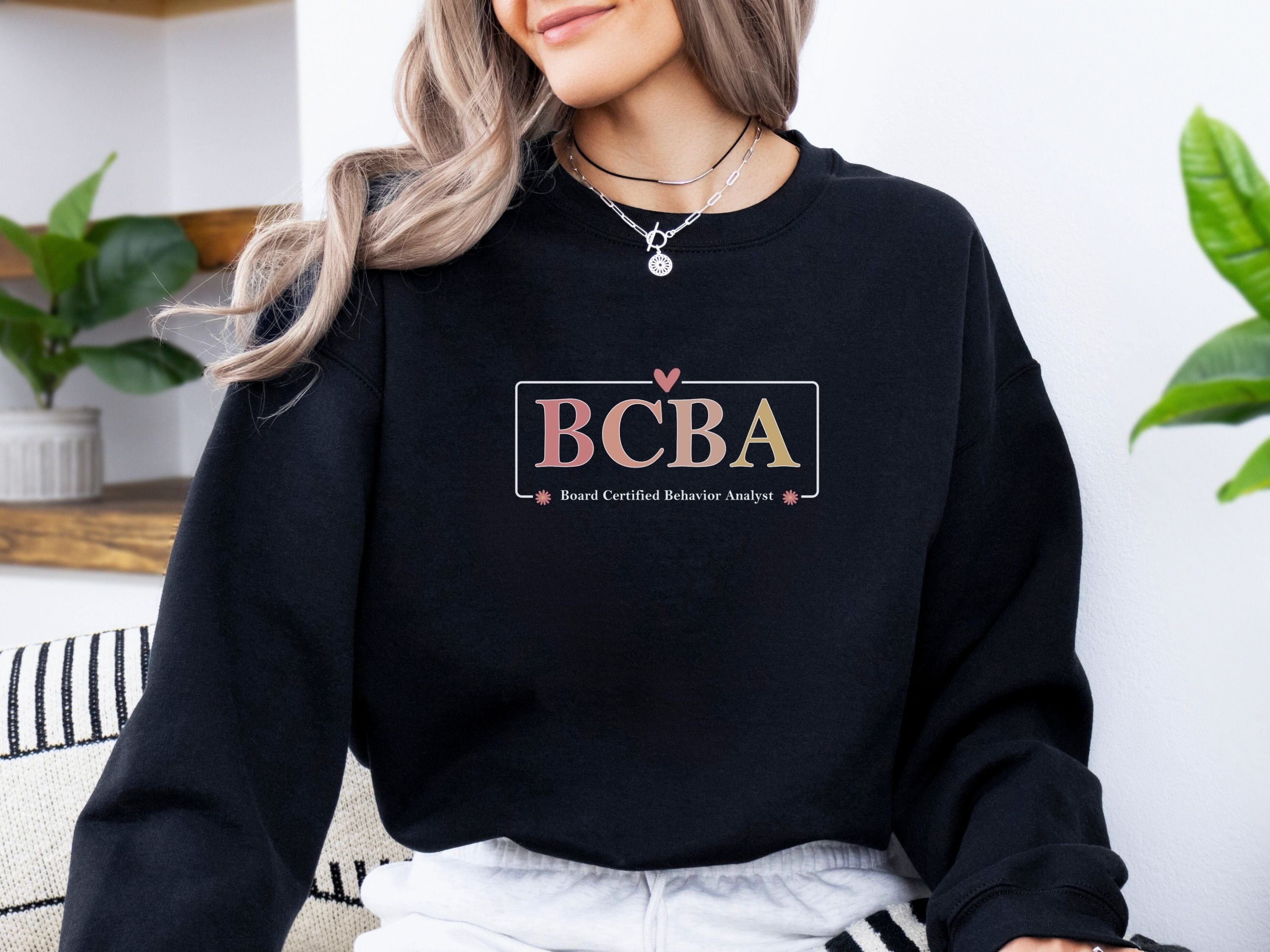 BCBA Outline Sweatshirt-Neurodiversity, ADHD & Autism Awareness & Acceptance Sweatshirt by Daily Bloom