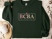 BCBA Outline Sweatshirt-Forest Green-Neurodiversity, ADHD & Autism Awareness & Acceptance Sweatshirt by Daily Bloom