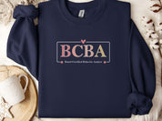 BCBA Outline Sweatshirt-Navy-Neurodiversity, ADHD & Autism Awareness & Acceptance Sweatshirt by Daily Bloom