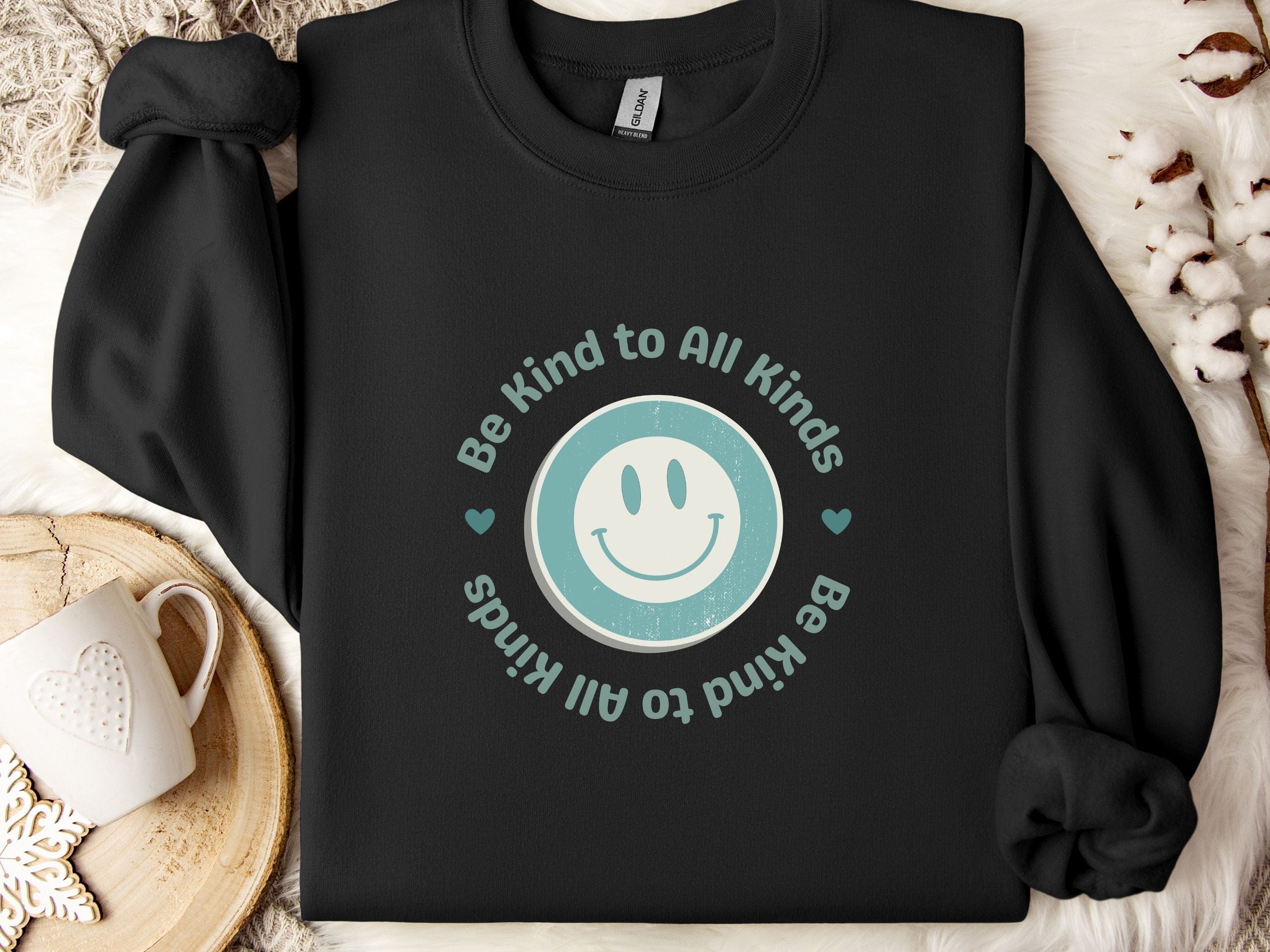 Be Kind To All Kinds Sweatshirt-Black-Neurodiversity, ADHD & Autism Awareness & Acceptance Sweatshirt by Daily Bloom
