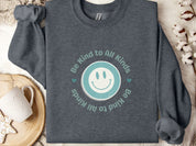 Be Kind To All Kinds Sweatshirt-Dark Heather-Neurodiversity, ADHD & Autism Awareness & Acceptance Sweatshirt by Daily Bloom
