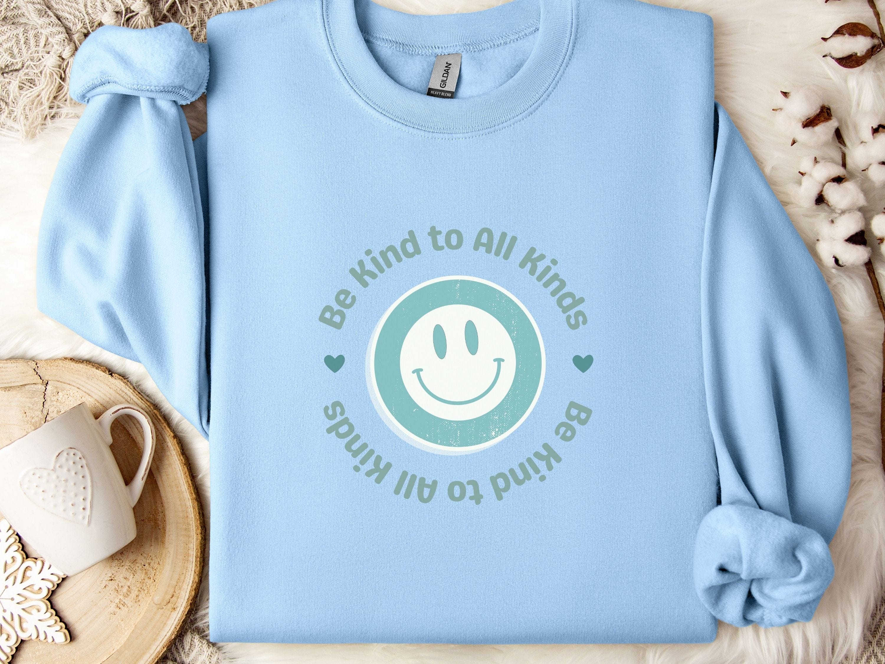Be Kind To All Kinds Sweatshirt-Light Blue-Neurodiversity, ADHD & Autism Awareness & Acceptance Sweatshirt by Daily Bloom