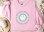 Be Kind To All Kinds Sweatshirt-Light Pink-Neurodiversity, ADHD & Autism Awareness & Acceptance Sweatshirt by Daily Bloom