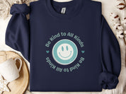Be Kind To All Kinds Sweatshirt-Navy-Neurodiversity, ADHD & Autism Awareness & Acceptance Sweatshirt by Daily Bloom