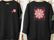 Bloom Daisy Sweatshirt-Black-Neurodiversity, ADHD & Autism Awareness & Acceptance Sweatshirt by Daily Bloom