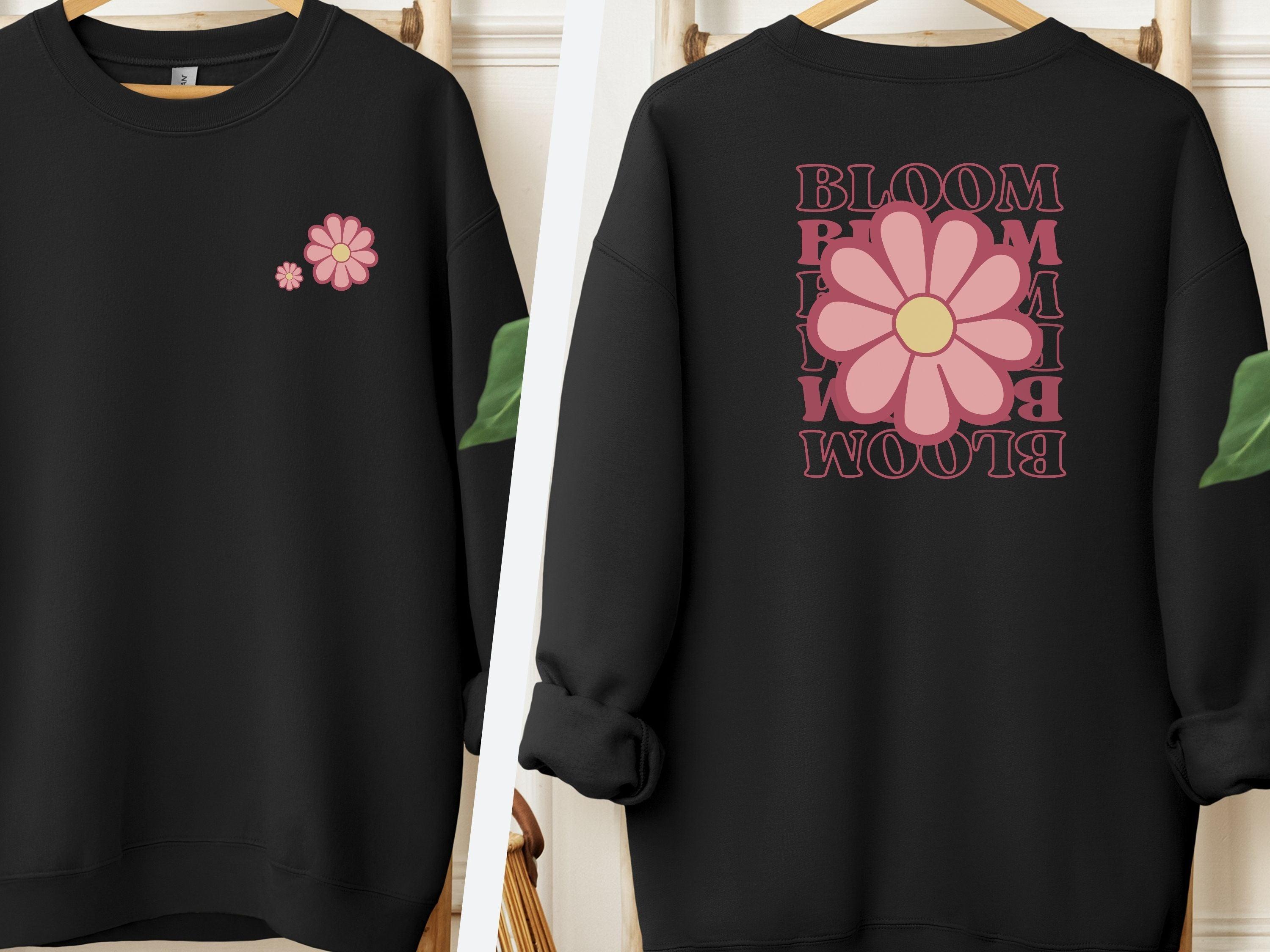 Bloom Daisy Sweatshirt-Black-Neurodiversity, ADHD & Autism Awareness & Acceptance Sweatshirt by Daily Bloom