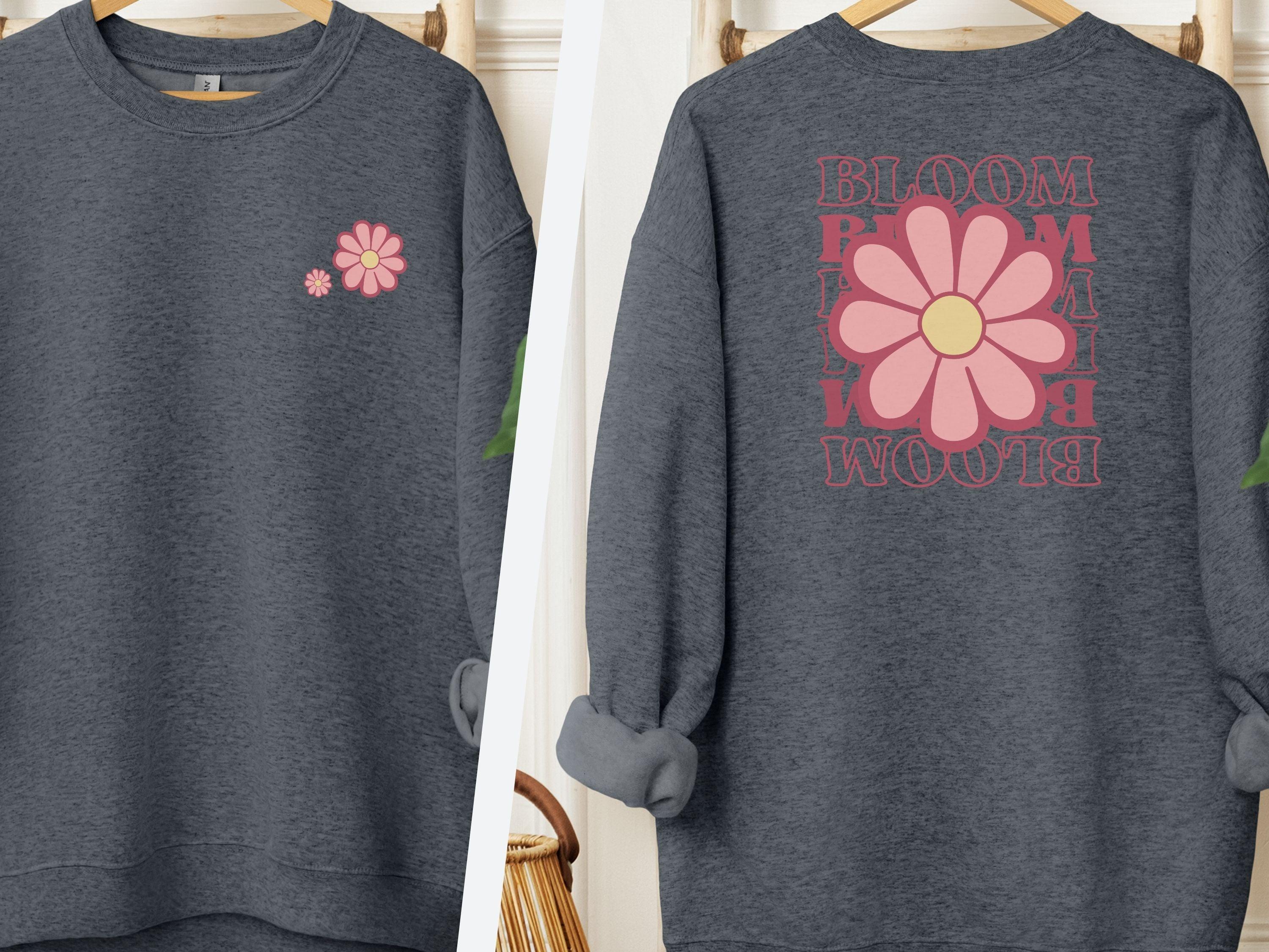 Bloom Daisy Sweatshirt-Dark Heather-Neurodiversity, ADHD & Autism Awareness & Acceptance Sweatshirt by Daily Bloom