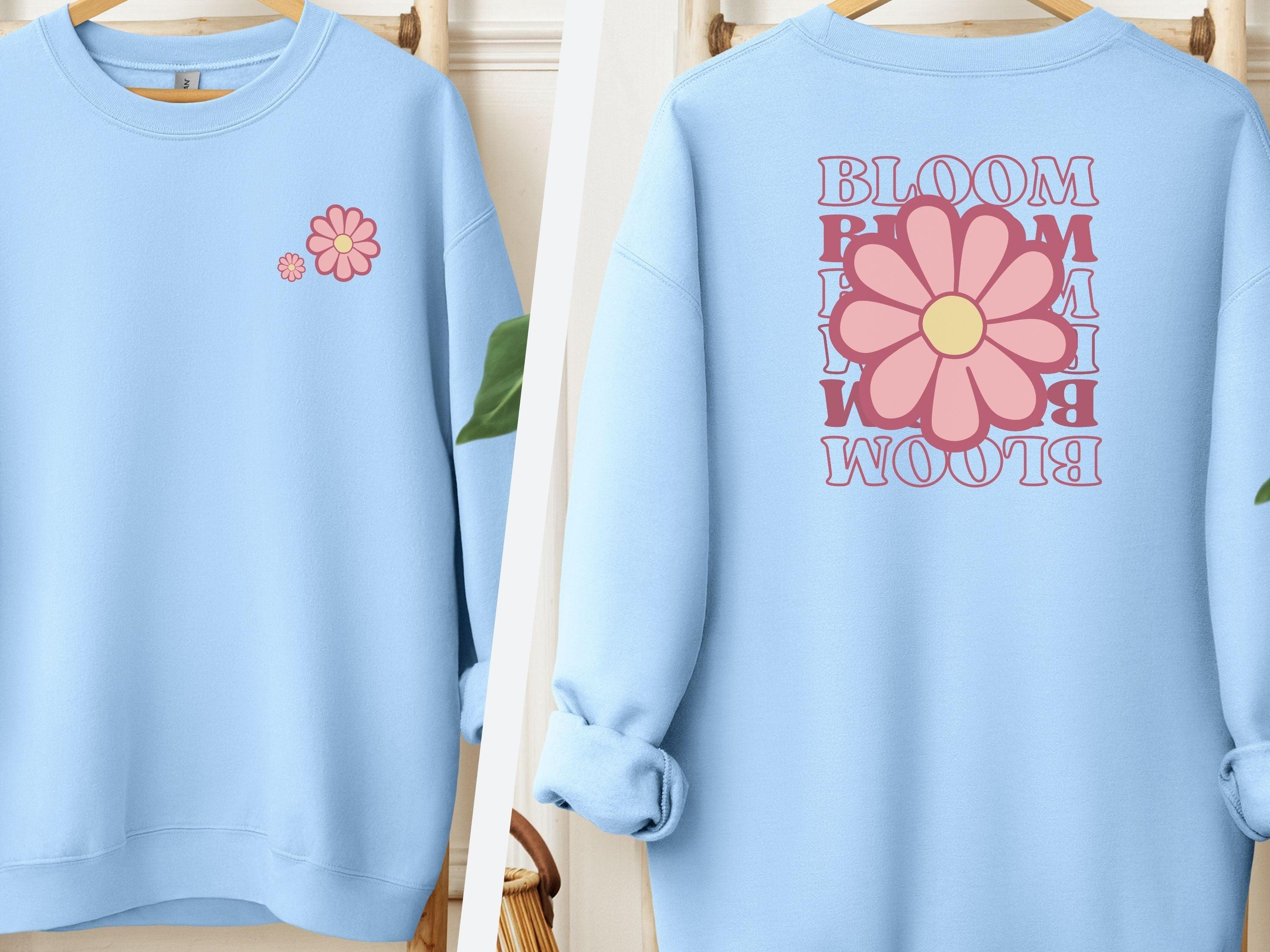 Bloom Daisy Sweatshirt-Light Blue-Neurodiversity, ADHD & Autism Awareness & Acceptance Sweatshirt by Daily Bloom